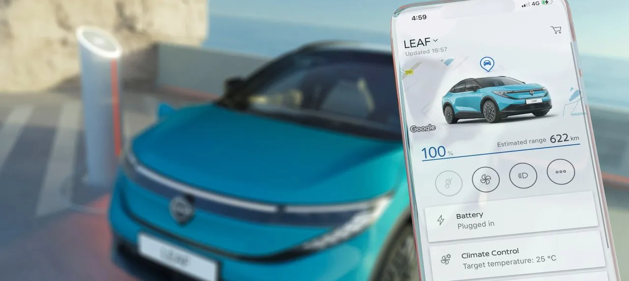 Nissan Leaf — sempre ligado via app