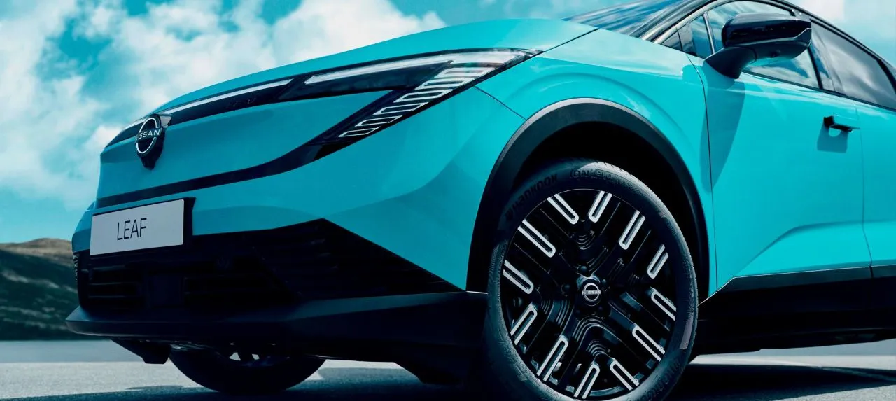 Vista exterior do Nissan Leaf